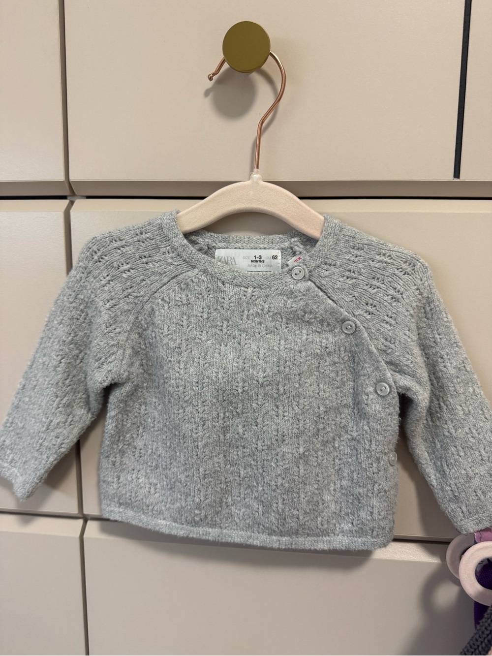 Cozy Baby Knit Cardigan in Light Gray